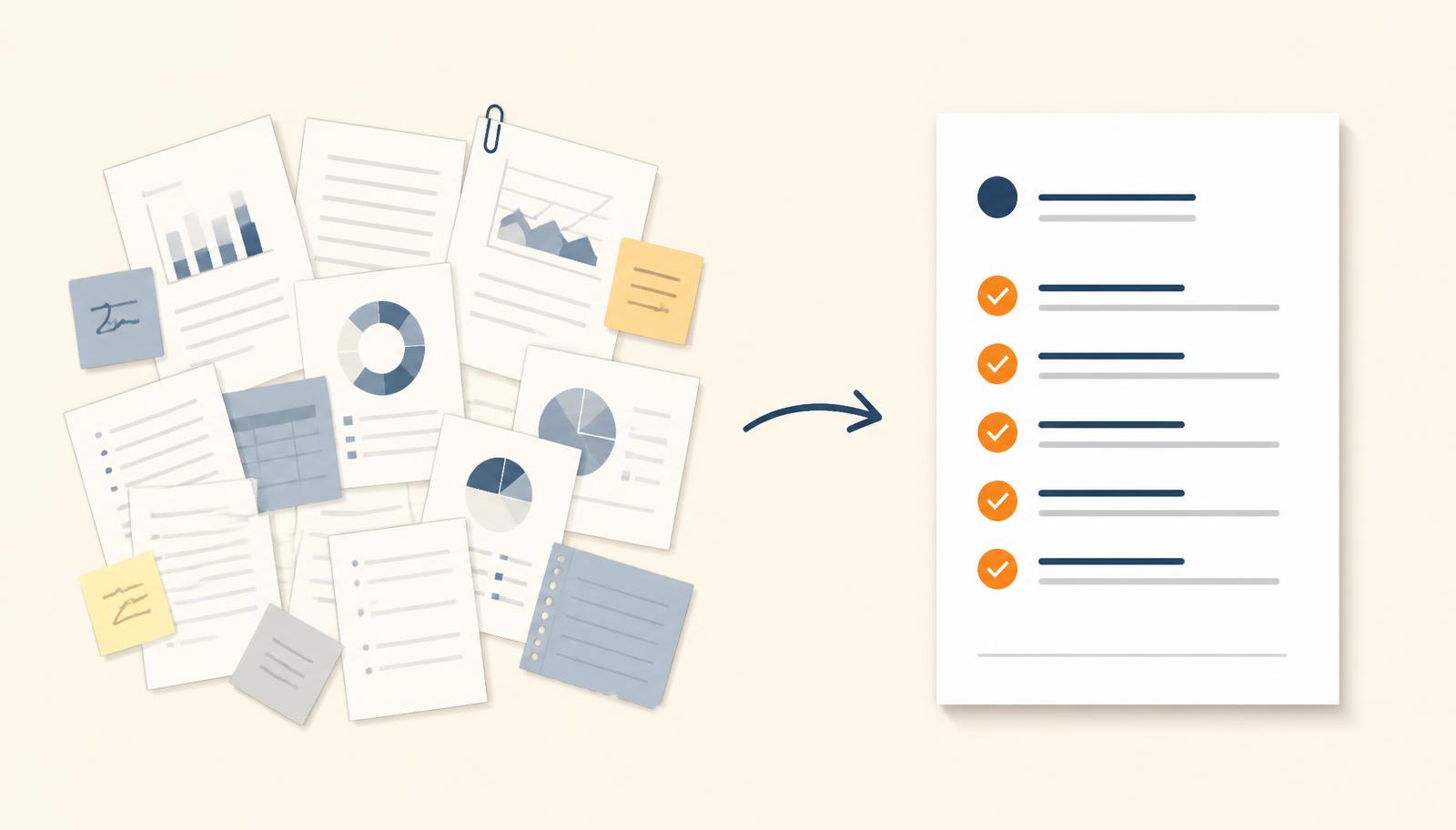 Scattered market information resolving into one structured decision process